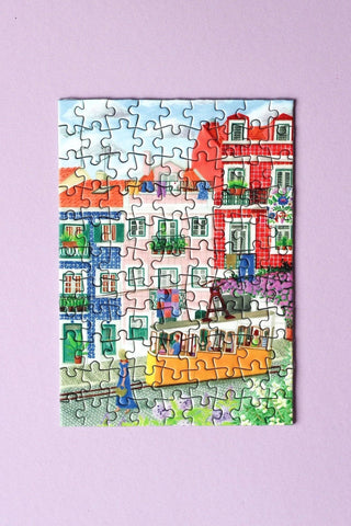 Mini - Puzzle Lisbon, 99 pieces - Pretty by Her - handmade locally in Cambridge, Ontario