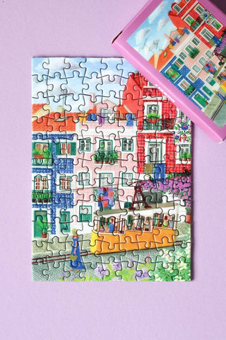 Mini - Puzzle Lisbon, 99 pieces - Pretty by Her - handmade locally in Cambridge, Ontario