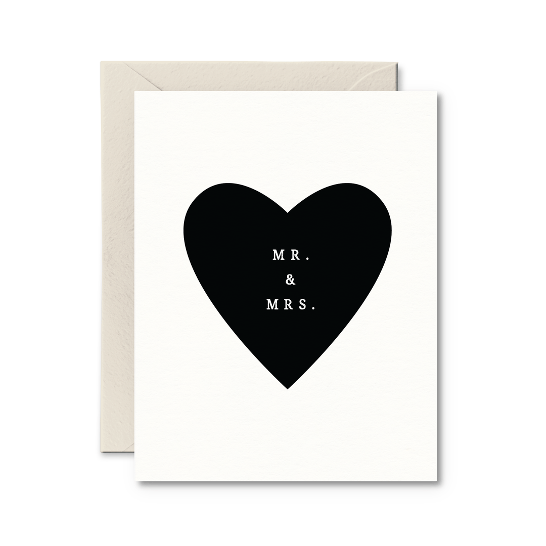 Mr. & Mrs. Wedding Card - Pretty by Her - handmade locally in Cambridge, Ontario