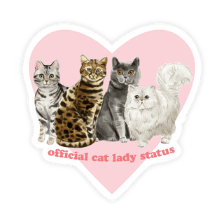 Official Cat Lady Status Sticker - Pretty by Her - handmade locally in Cambridge, Ontario
