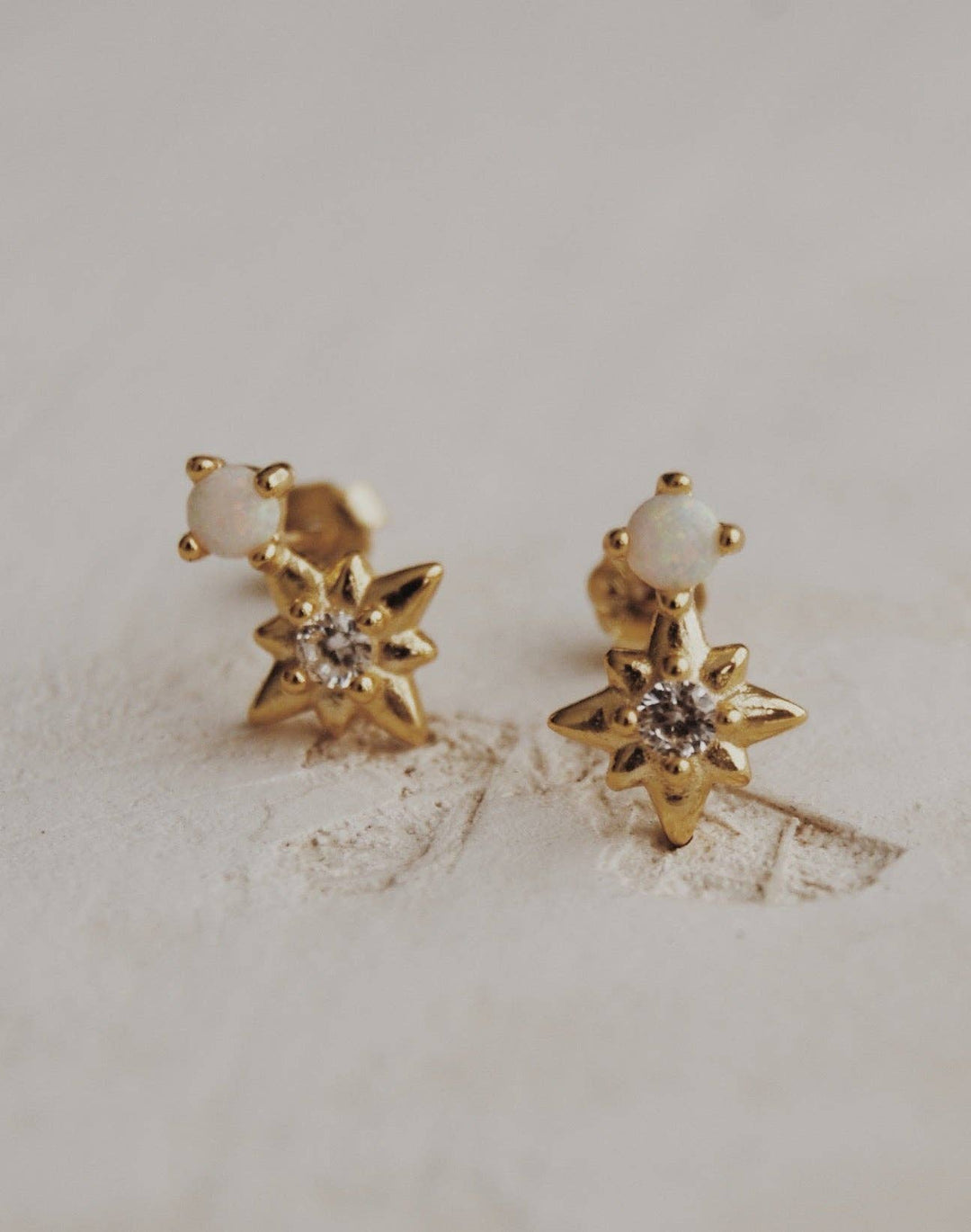Opal Star Stud Earrings - Pretty by Her - handmade locally in Cambridge, Ontario