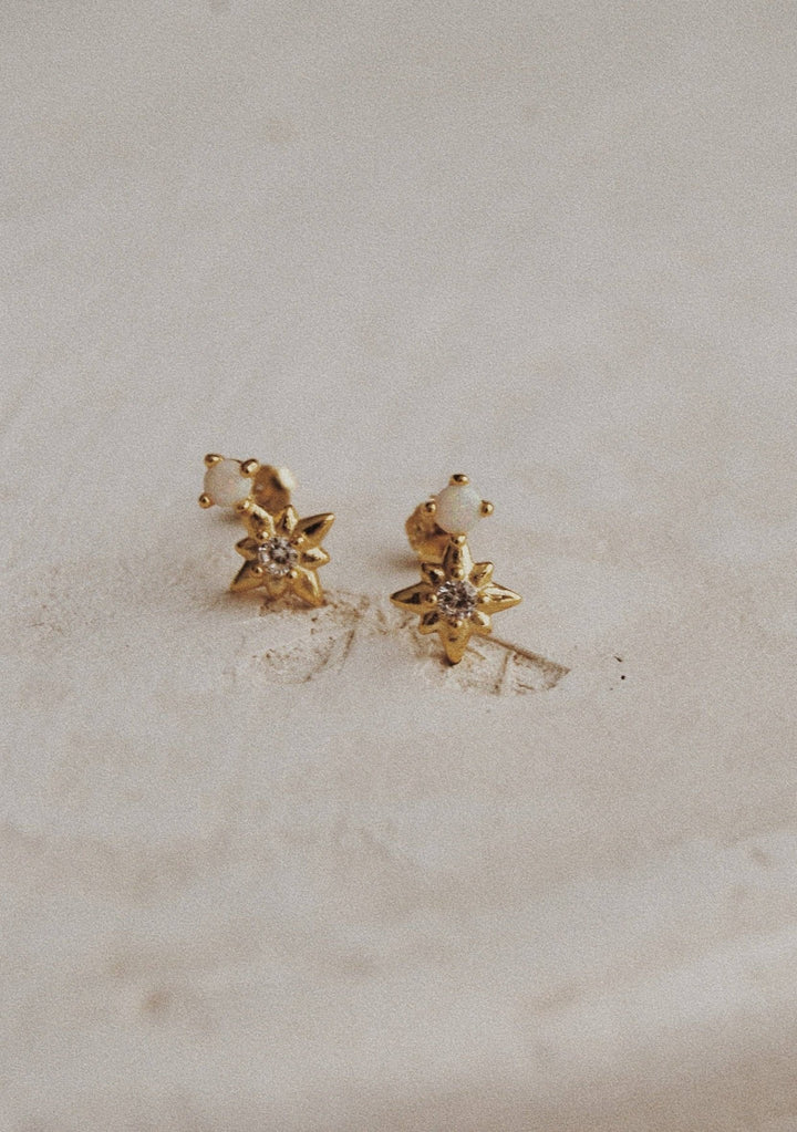 Opal Star Stud Earrings - Pretty by Her - handmade locally in Cambridge, Ontario