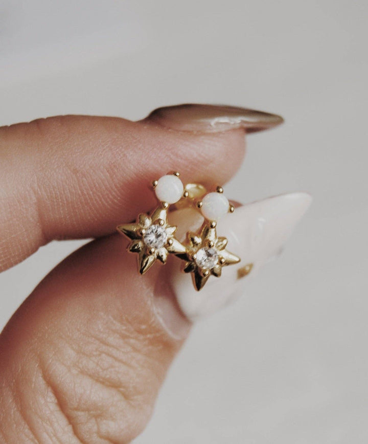 Opal Star Stud Earrings - Pretty by Her - handmade locally in Cambridge, Ontario