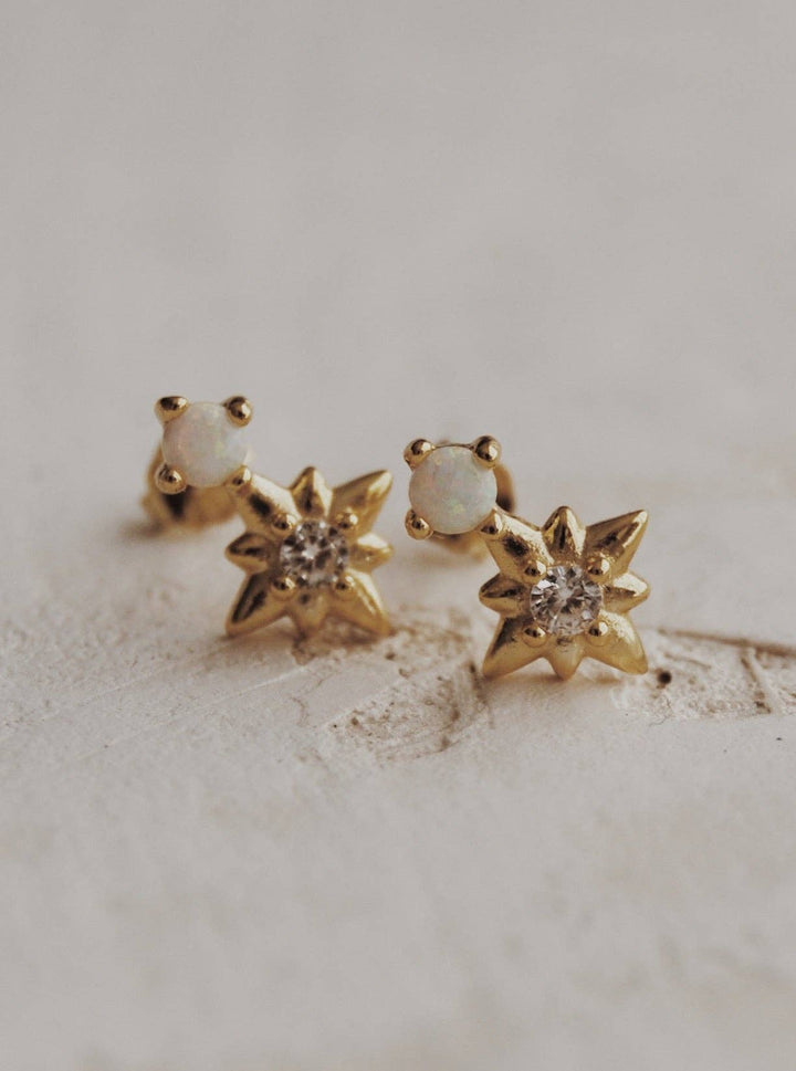 Opal Star Stud Earrings - Pretty by Her - handmade locally in Cambridge, Ontario