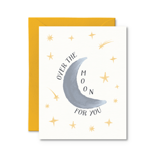 Over The Moon For You Card - Pretty by Her - handmade locally in Cambridge, Ontario