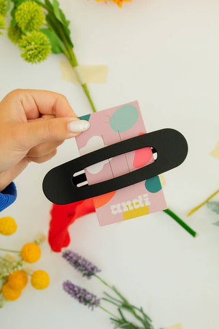 Oversized Flat Claw Clip: Black - Pretty by Her- handmade locally in Cambridge, Ontario