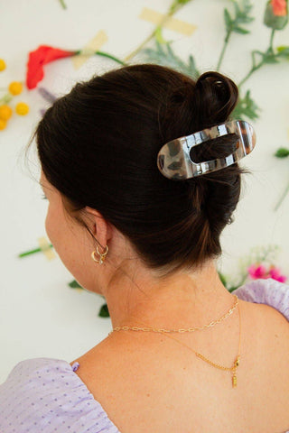 Oversized Flat Claw Clip: Black - Pretty by Her- handmade locally in Cambridge, Ontario