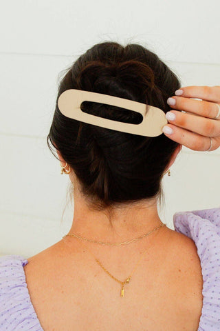 Oversized Flat Claw Clip: Black - Pretty by Her- handmade locally in Cambridge, Ontario