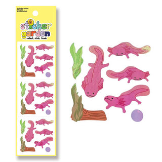 Pearl Axolotl Stickers Funny Creatures - Pretty by Her- handmade locally in Cambridge, Ontario