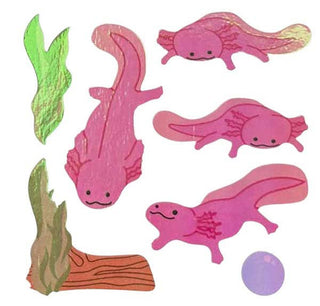 Pearl Axolotl Stickers Funny Creatures - Pretty by Her- handmade locally in Cambridge, Ontario