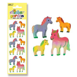 Pearl Colourful Ponies Stickers - Pretty by Her- handmade locally in Cambridge, Ontario