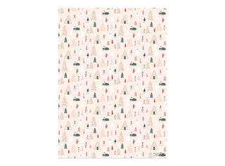 Pink Trees holiday wrapping paper: Flat sheets - Pretty by Her - handmade locally in Cambridge, Ontario