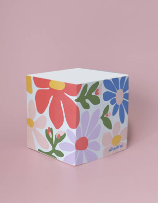 Primary Blooms Sticky Note Cube - Pretty by Her - handmade locally in Cambridge, Ontario