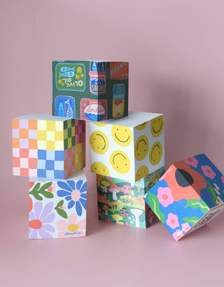 Primary Blooms Sticky Note Cube - Pretty by Her - handmade locally in Cambridge, Ontario