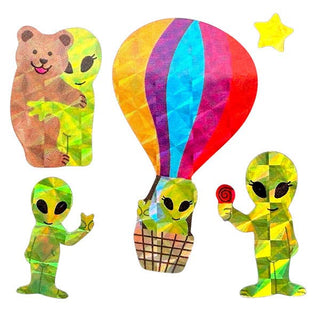 Prism We Come in Peace Alien Stickers - Pretty by Her- handmade locally in Cambridge, Ontario