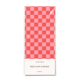 Red and Pink Checkers tissue paper: 5 Sheets - Pretty by Her- handmade locally in Cambridge, Ontario