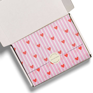 Red and Pink Hearts tissue paper: 5 Sheets - Pretty by Her- handmade locally in Cambridge, Ontario