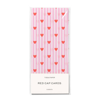 Red and Pink Hearts tissue paper: 5 Sheets - Pretty by Her- handmade locally in Cambridge, Ontario