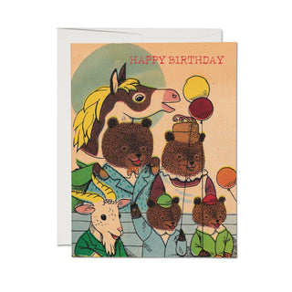 Richard Scarry Birthday Gang greeting card: Single - Pretty by Her- handmade locally in Cambridge, Ontario