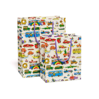 Richard Scarry Busytown Cars gift bags: Large - Pretty by Her- handmade locally in Cambridge, Ontario