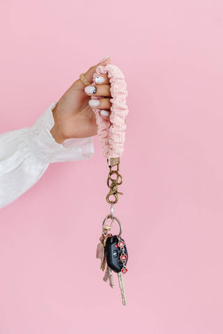 Rose Corduroy Scrunchie Keychain - Pretty by Her- handmade locally in Cambridge, Ontario
