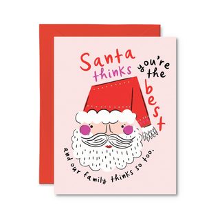 Santa Thinks You're The Best Card - Pretty by Her - handmade locally in Cambridge, Ontario