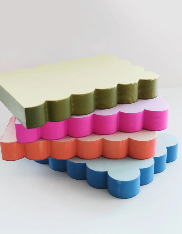 Scalloped Shaped Notepad | Chartreuse + Olive - Pretty by Her - handmade locally in Cambridge, Ontario