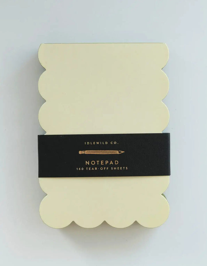 Scalloped Shaped Notepad | Chartreuse + Olive - Pretty by Her - handmade locally in Cambridge, Ontario
