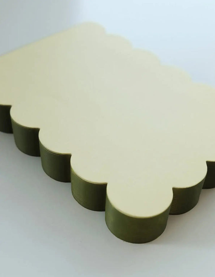 Scalloped Shaped Notepad | Chartreuse + Olive - Pretty by Her - handmade locally in Cambridge, Ontario