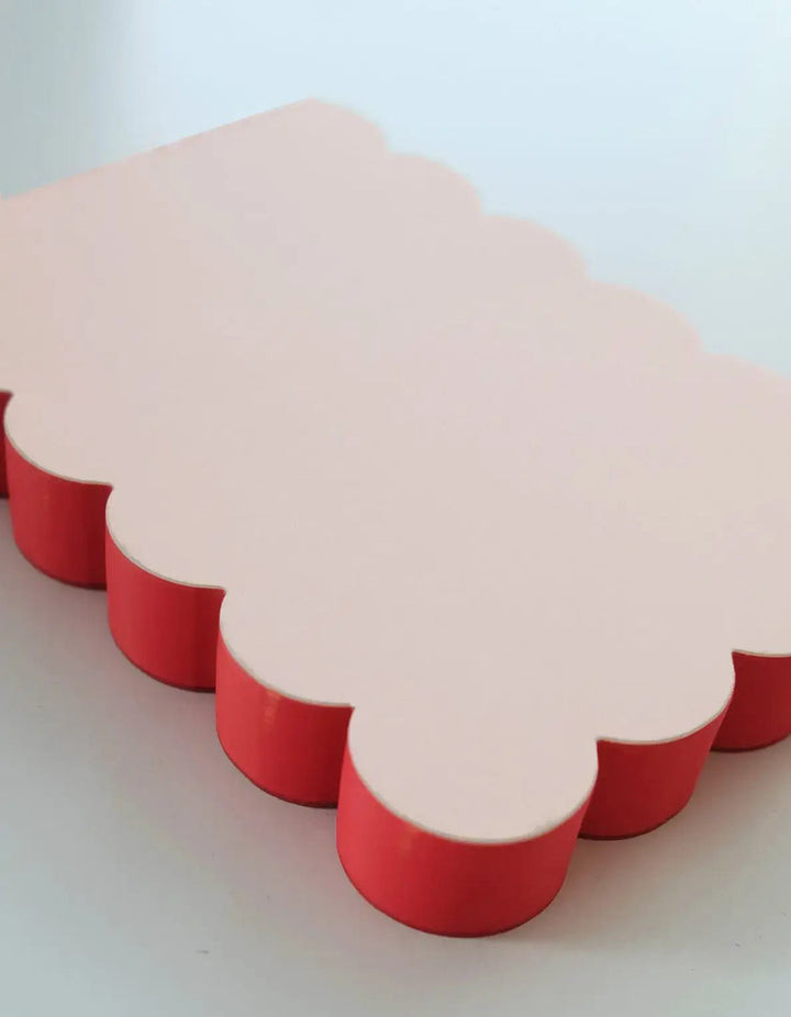 Scalloped Shaped Notepad | Peach + Persimmon - Pretty by Her - handmade locally in Cambridge, Ontario