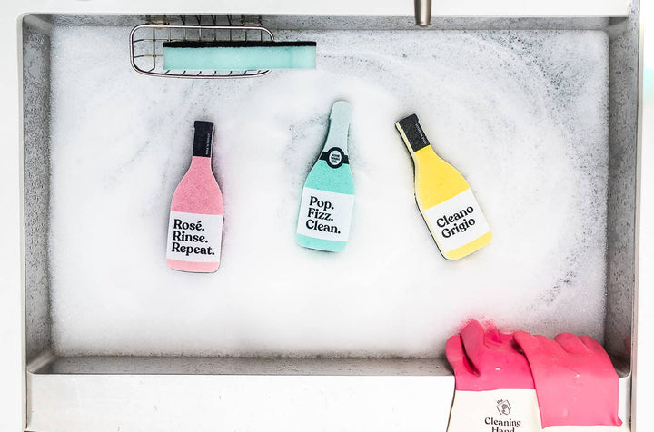 Scrubbly™ Kitchen Sponge: Rosé Rinse Repeat - Pretty by Her - handmade locally in Cambridge, Ontario