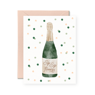 Sip Sip Hooray Card - Pretty by Her - handmade locally in Cambridge, Ontario