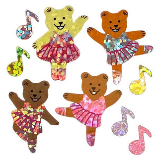 Sparkle Ballerina Bears Mini Sticker Sheet - Pretty by Her- handmade locally in Cambridge, Ontario