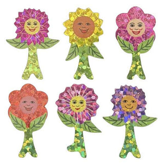 Sparkle Flower Power Stickers - Pretty by Her- handmade locally in Cambridge, Ontario