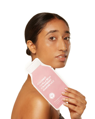 Strawberries and Cream Soothing Raw Juice Sheet Mask: With Peg Hole - Pretty by Her - handmade locally in Cambridge, Ontario