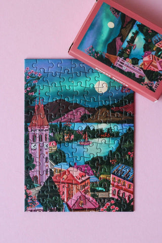 Suisse Nights mini puzzle, 99 pieces - Pretty by Her - handmade locally in Cambridge, Ontario