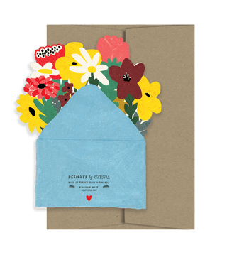 Thank You with Flowers - Die Cut Card - Pretty by Her- handmade locally in Cambridge, Ontario