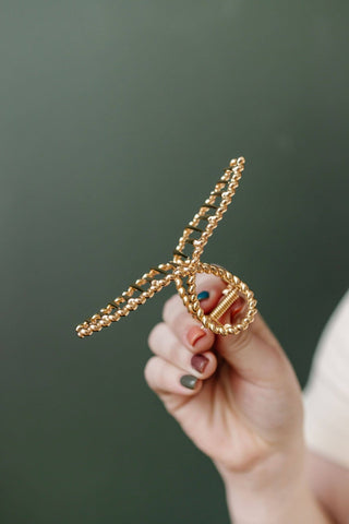Twisted Gold Claw Clip - Pretty by Her- handmade locally in Cambridge, Ontario
