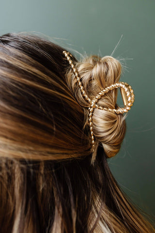 Twisted Gold Claw Clip - Pretty by Her- handmade locally in Cambridge, Ontario