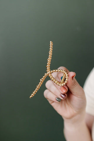 Twisted Gold Claw Clip - Pretty by Her- handmade locally in Cambridge, Ontario