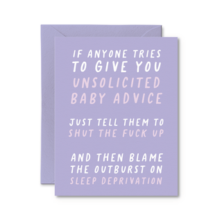 Unsolicited Baby Advice Card - Pretty by Her - handmade locally in Cambridge, Ontario