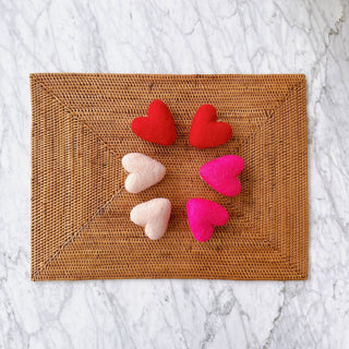 Valentine Felt Heart Ornaments - Set of 3 - Pretty by Her - handmade locally in Cambridge, Ontario