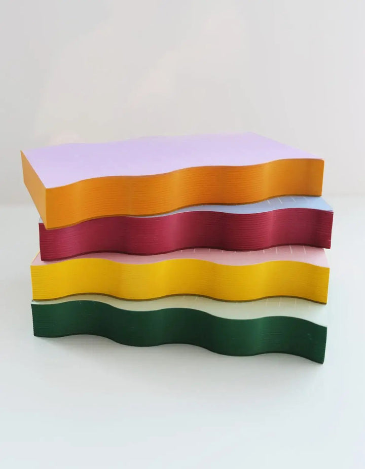 Wavy Shaped Notepad | Mint + Evergreen - Pretty by Her - handmade locally in Cambridge, Ontario