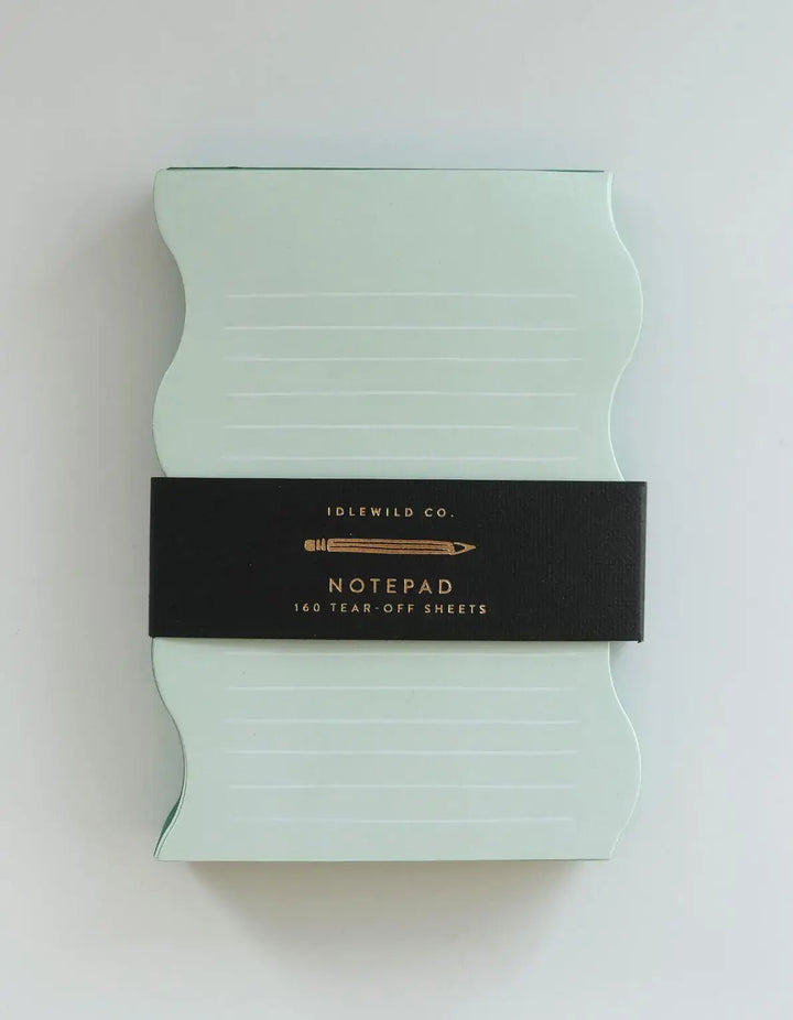 Wavy Shaped Notepad | Mint + Evergreen - Pretty by Her - handmade locally in Cambridge, Ontario