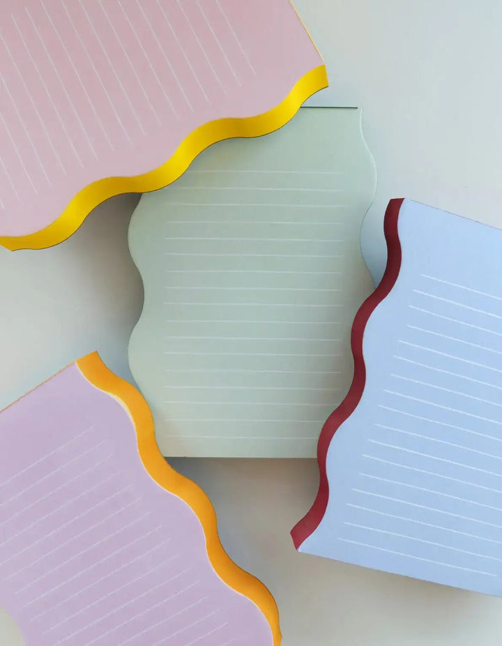 Wavy Shaped Notepad | Pink + Yellow - Pretty by Her - handmade locally in Cambridge, Ontario
