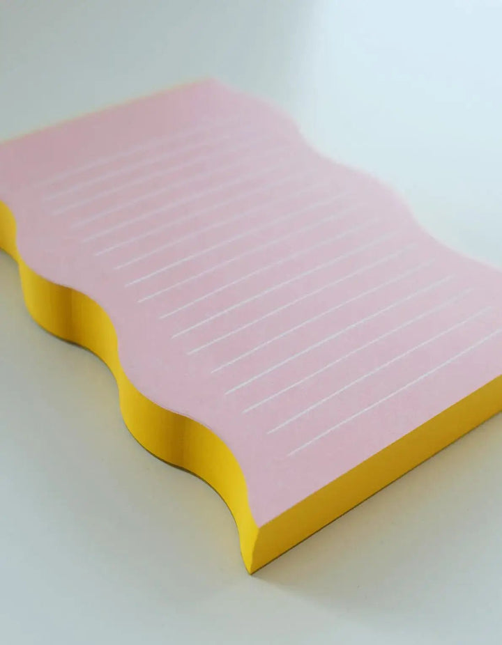 Wavy Shaped Notepad | Pink + Yellow - Pretty by Her - handmade locally in Cambridge, Ontario