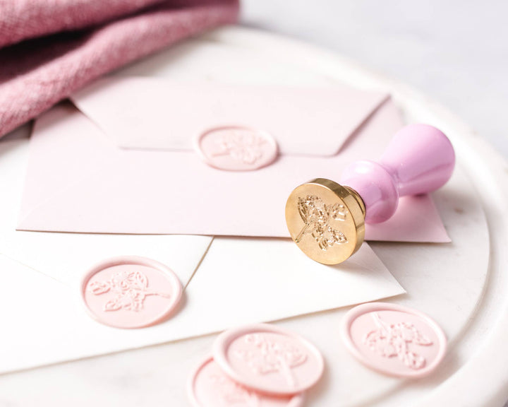 Wax seal stamp and wax stick set: Poppy - Pretty by Her - handmade locally in Cambridge, Ontario