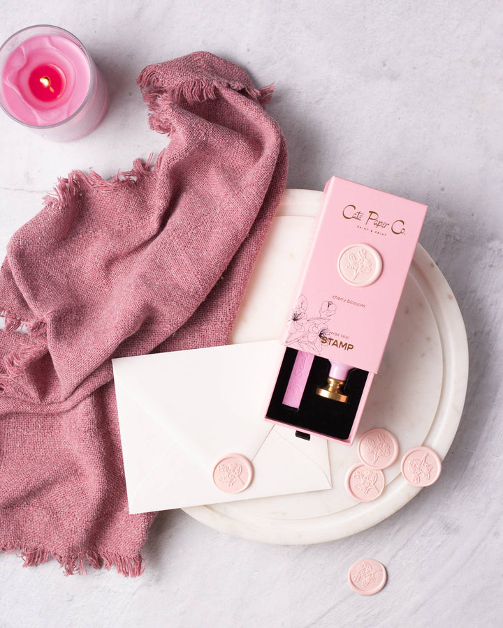 Wax seal stamp and wax stick set: Poppy - Pretty by Her - handmade locally in Cambridge, Ontario