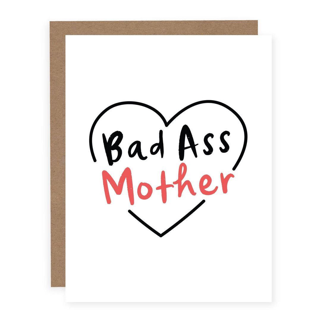 WHOLESALE | Bad Ass Mother Heart | Card - Pretty by Her- handmade locally in Cambridge, Ontario