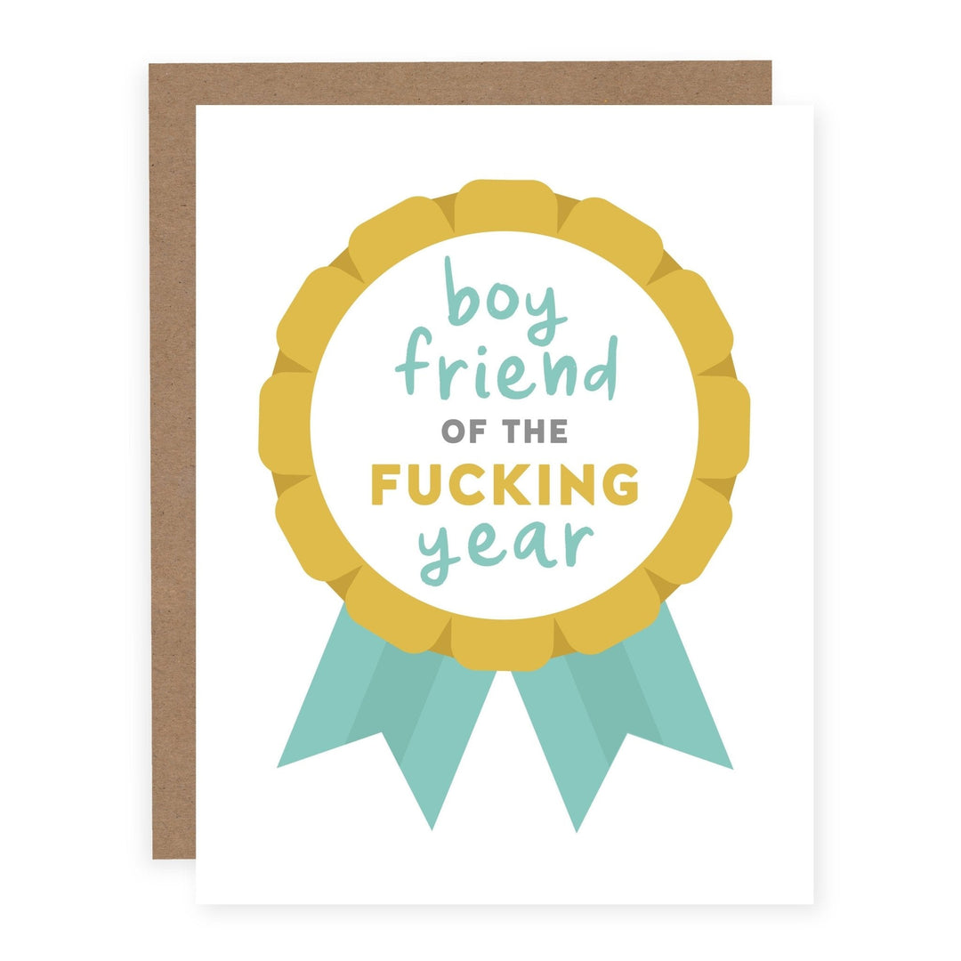 WHOLESALE | Boyfriend of the Fucking Year | Card - Pretty by Her- handmade locally in Cambridge, Ontario